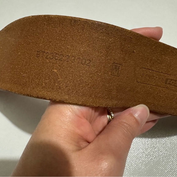 Fossil Tooled Leather Floral Belt Buckle Women’s Belt Size Medium Boho Western - Picture 4 of 6